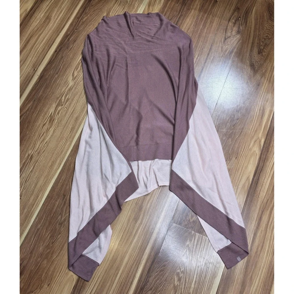 Lululemon‎ Athletica Sweater Cape Womens One Size Pink Viscose Blend V Neck Knit